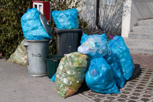 Construction site generating builders waste in North West London