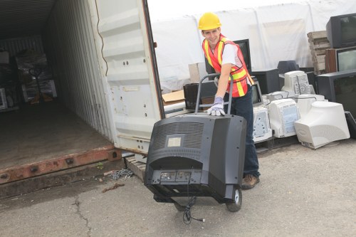 Variety of waste materials collected for removal