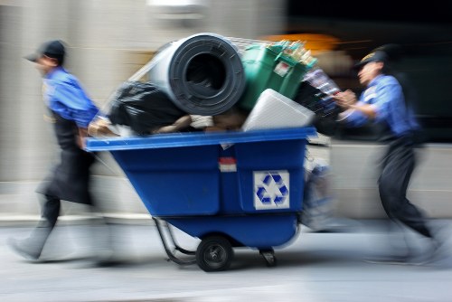 Workers performing garage clearance